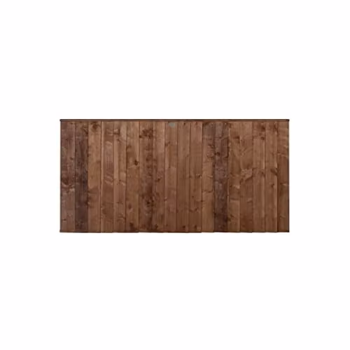 Forest Garden Brown Impregnated Wood Closeboard Fence Panels, Pack of 4, W: 182.88 cm, H: 182.88 cm, D: 91.44 cm – 1