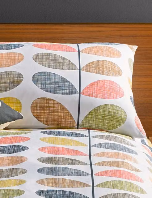 Orla Kiely Scribble Stem Floral Cotton Pillowcases, 2 Pack, Multicolour