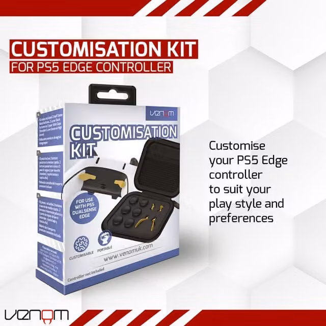 Venom Edge Controller Customisation Kit in Gold and Black for PS5 DualSense Edge