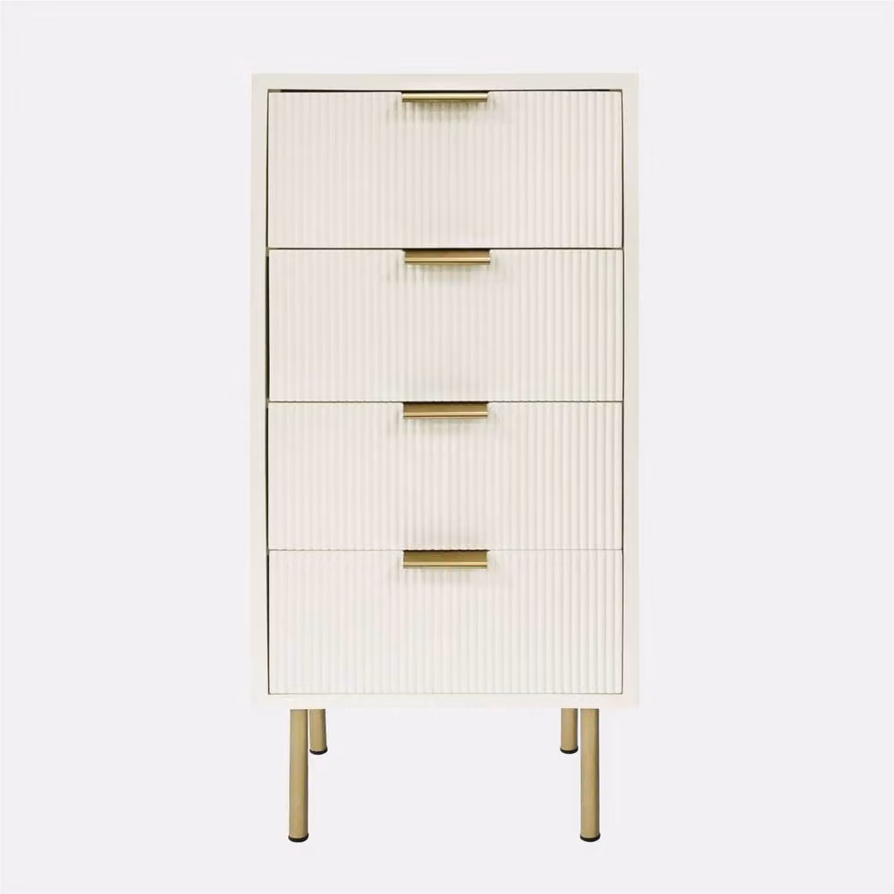 OHS Ribbed 4-Drawer Storage Cabinet in Beige Engineered Wood – 2