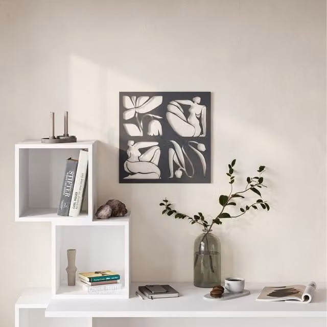 Decortie Abstract Modern Metal Wall Art Ornament in Black