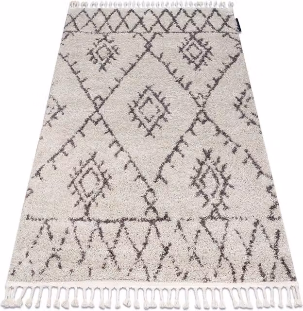 RugsX Berber Geometric Boho Rectangular Rug in Yellow and Grey, W: 200 cm, D: 290 cm