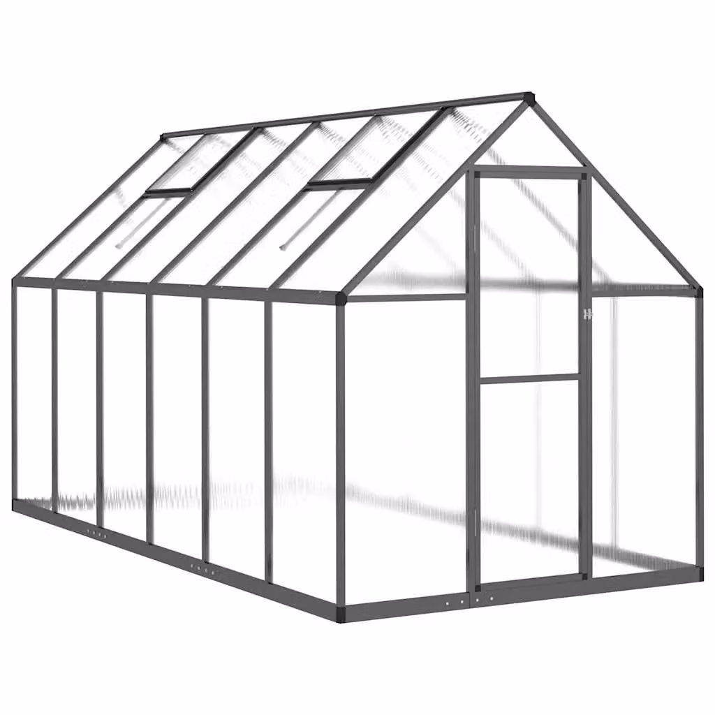 Berkfield Home Aluminium Greenhouse with Polycarbonate Panels and Base Frame in Anthracite, W/D/H: 334 x 169 x 195 cm – 2