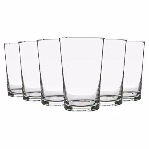 Nicola Spring Meknes Hand-Blown Moroccan Tumbler Glasses, Set of 6, 325ml, Transparent – 1