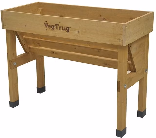 VegTrug Wallhugger Small Natural Wooden Raised Bed Planter in Brown
