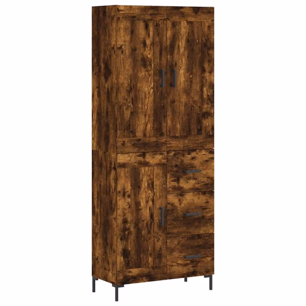 Berkfield Home Smoked Oak Highboard in Brown, W/D/H: 69.5 x 34 x 180 cm – 3