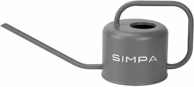 Simpa Metal Watering Can with Long Spout, 1.1 l, Grey