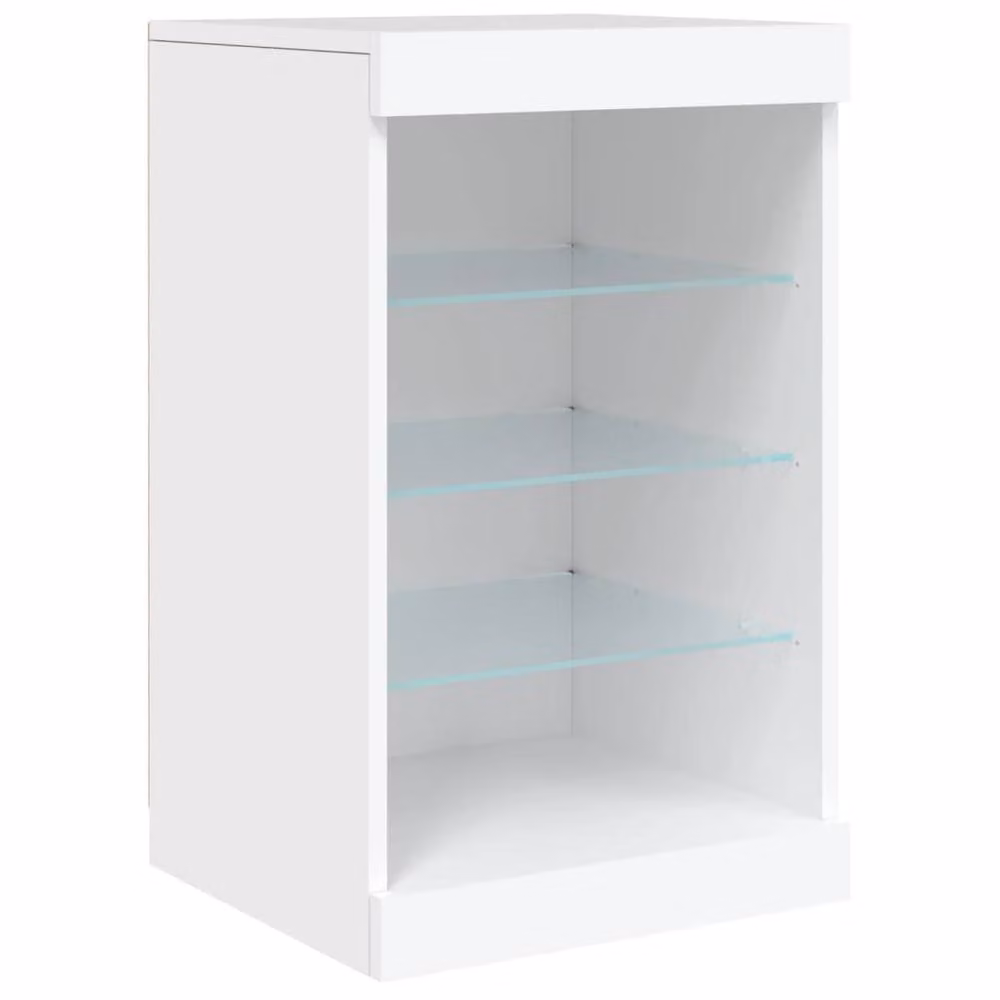 Berkfield Home Modern White Sideboard with Integrated LED Lighting W/D/H: 41 x 37 x 67 cm – 2