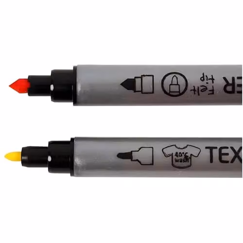 Creativ Permanent Fabric Markers, Pack of 20 Multicolour Water-Based Non-Toxic Textile Pens with Bullet Tips for DIY and Children's Art – 5