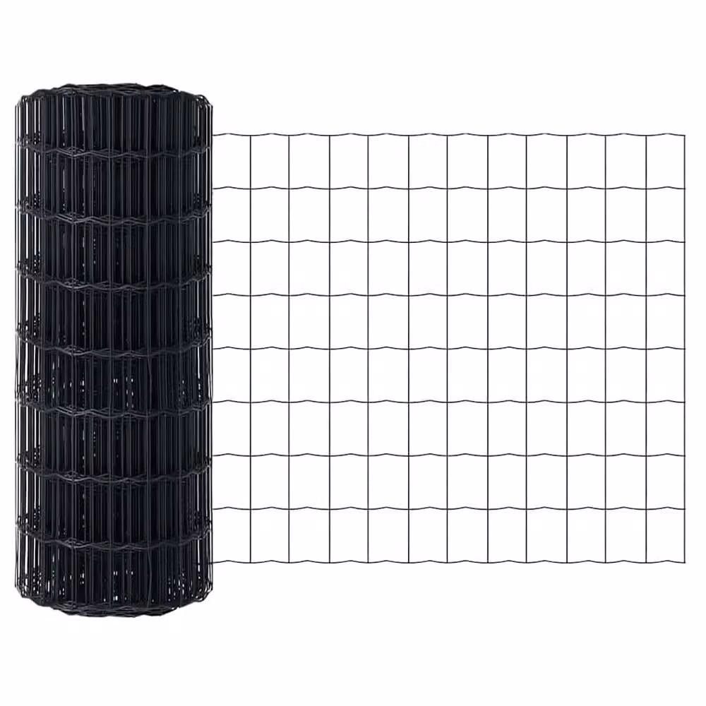 Berkfield Home Euro Fence with 13 Posts, Galvanised Steel, Grey/Silver, 0.4 x 50 m – 6