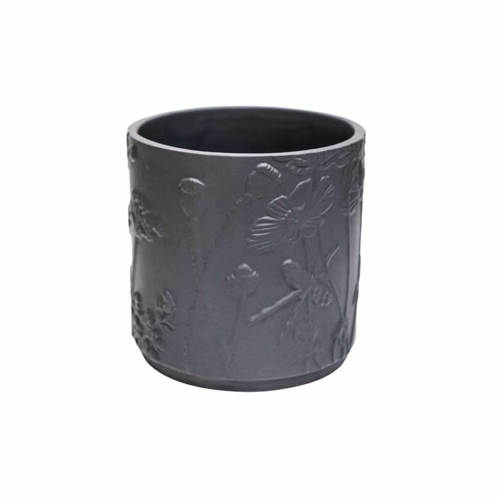 Ivyline Kew Stoneware Meadow Planter in Midnight Grey, Diameter: 18 cm – 2