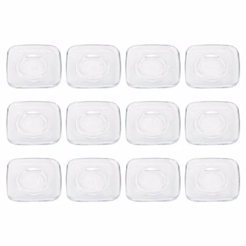 LAV Cozy Glass Cappuccino Saucers, Clear, Pack of 12, Diameter: 16.5 cm – 1