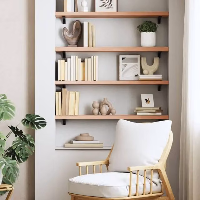 Berkfield Home Wall Mounted Oak Shelf with Integrated Lighting, Light Brown, W/D/H: 100 x 20 x 4 cm – 1