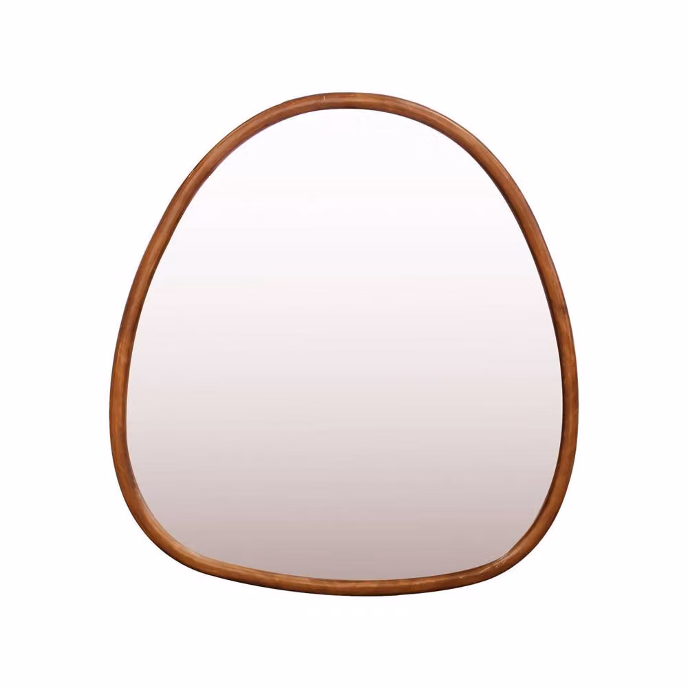 Sweekeek Oval Wooden Wall Mirror in Dark Brown, 75 cm – 2