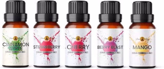 Aroma Energy Fruit Fragrance Oil Set in Transparent Multicolour