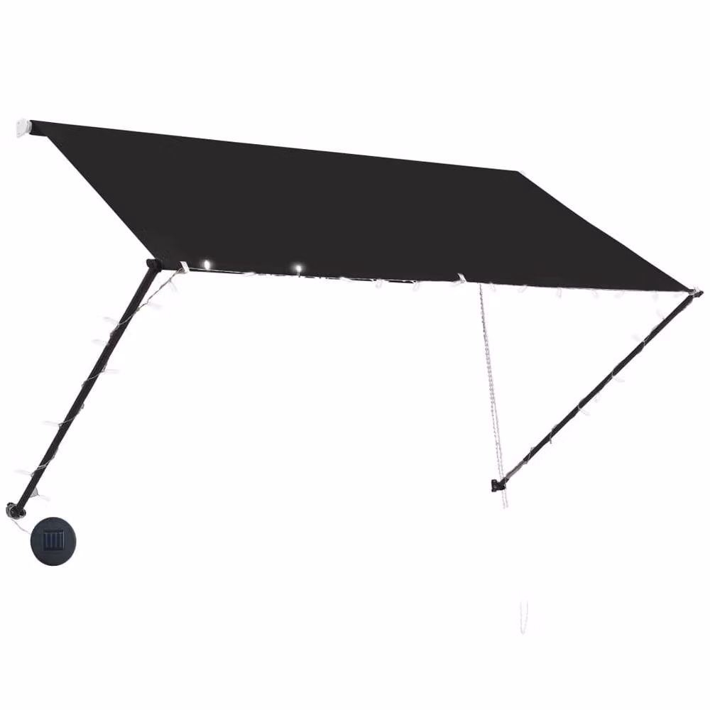 Berkfield Home Retractable Awning with LED in Anthracite and Black, W: 250 cm, D: 150 cm – 3