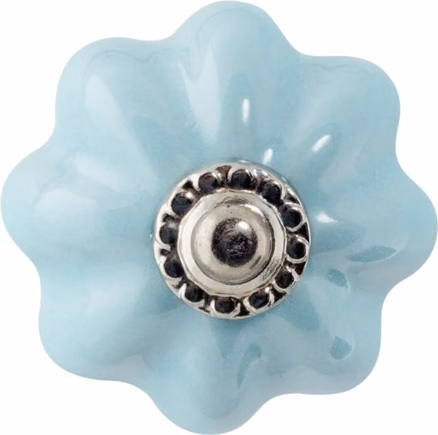 Nicola Spring Blue Floral Ceramic Cabinet Knob