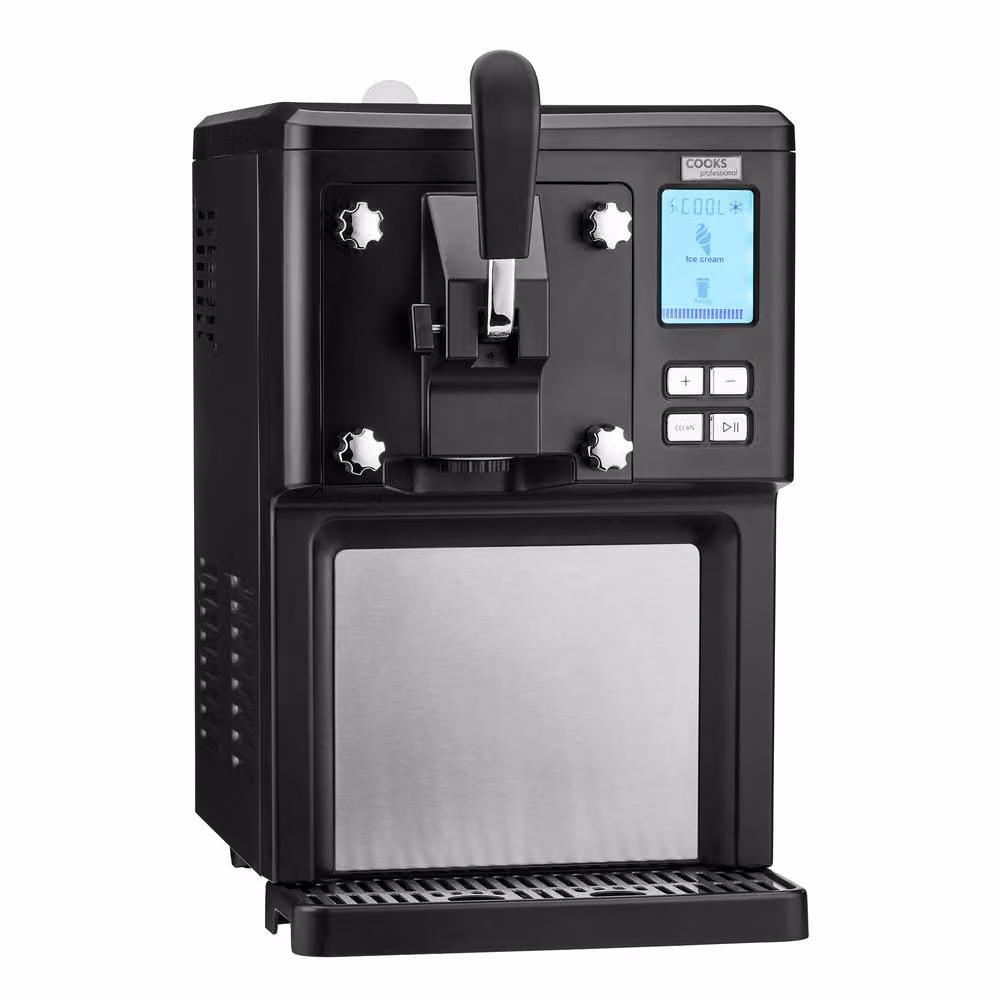 Cooks Professional Luxury Soft Serve Ice Cream Maker in Black with 1.5L Compressor and Digital Display – 4