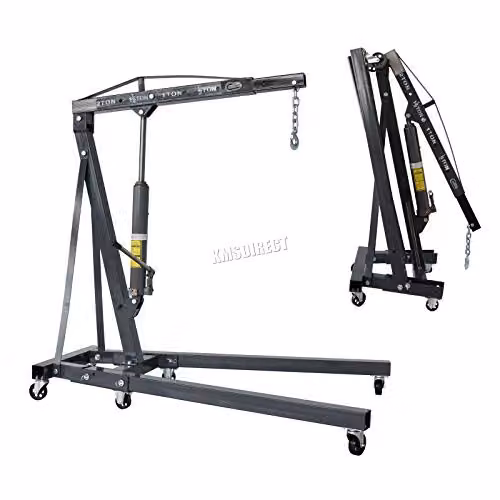 Switzer 2 Tonne Manual Hydraulic Folding Engine Crane Hoist in Grey – 1