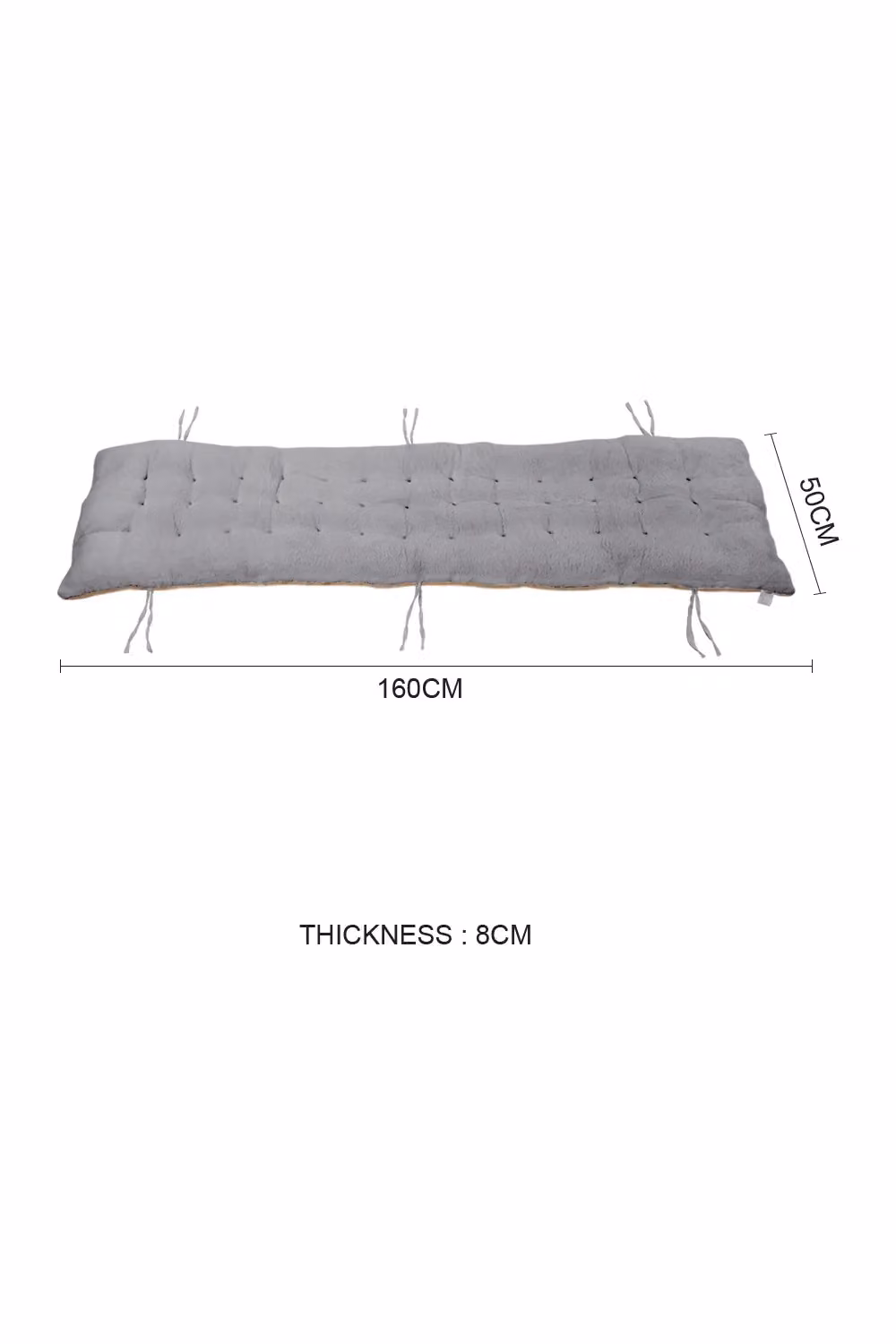 Living and Home Grey Sherpa Fleece Chair Pad with Non-Slip Backing, W: 160 cm, D: 50 cm – 3