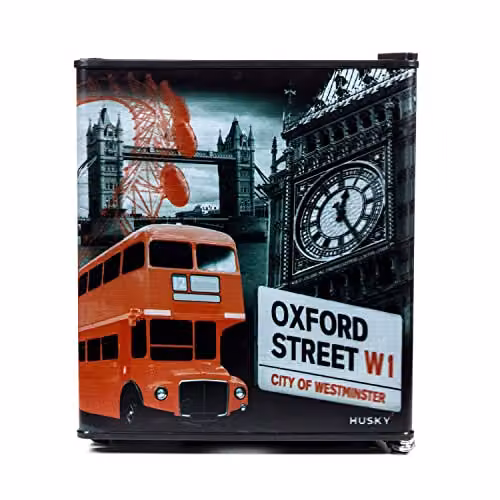 Husky London Mini Fridge, Black, 43L