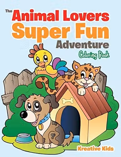 Kreative Kids The Animal Lovers Super Fun Adventure Colouring Book for Children, Multicolour