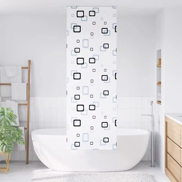 Berkfield Home White Opaque Shower Roller Blind, W: 70 cm, H: 240 cm
