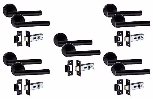 Golden Grace T-Bar Door Handles with 2.5 inch Latch in Matt Black
