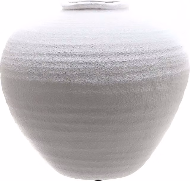KDMK Regola Elegant Round Ceramic Tabletop Vase in White