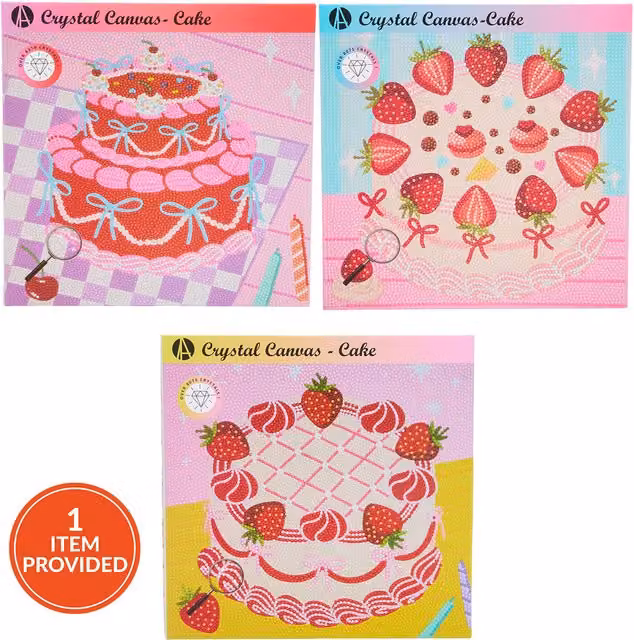 Art Studio Cake Crystal Canvas Kit, Multicolour