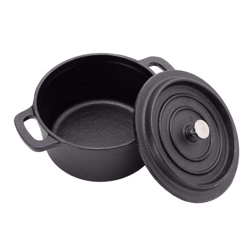 NESTLUNE Nonstick Cast Iron Small Casserole Stew Pan in Black, W/D/H: 100 x 15 x 15 cm – 3