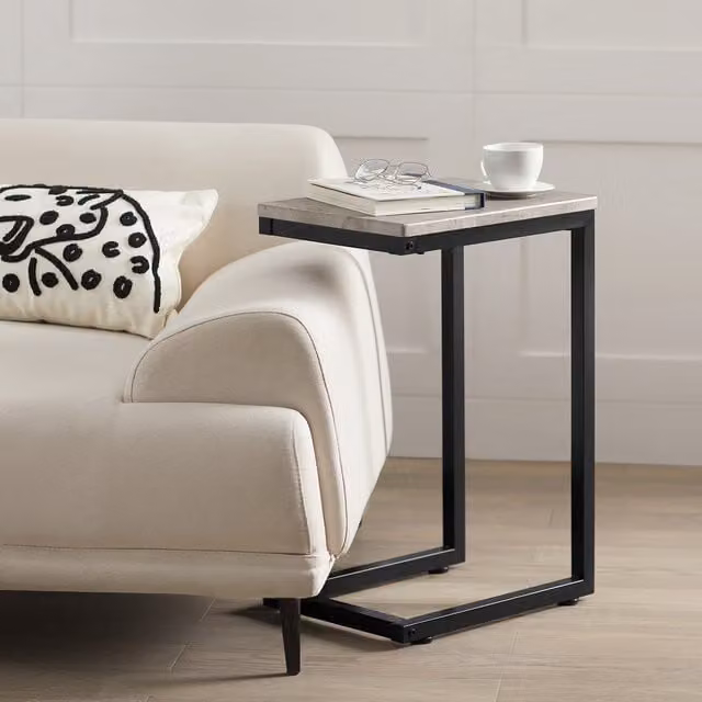 SoBuy C-shaped Side Table in Grey