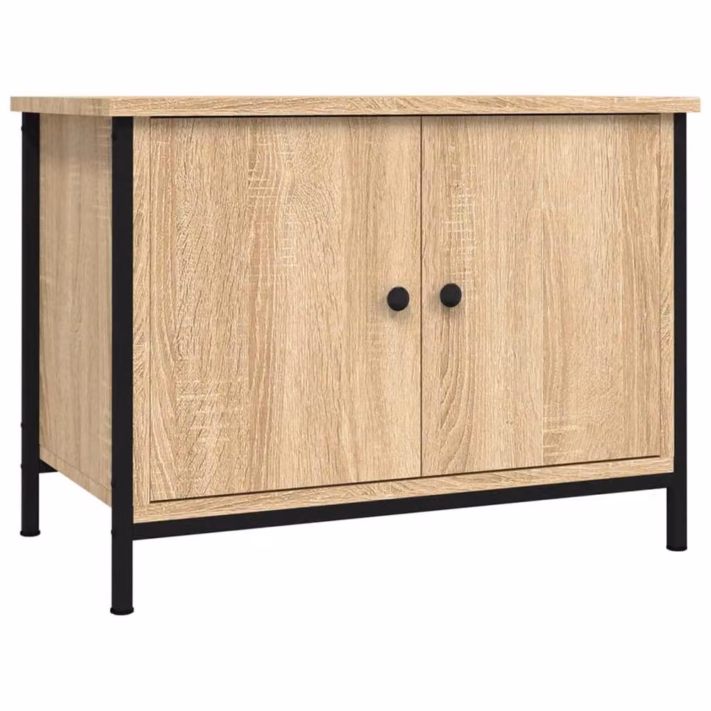 Berkfield Home TV Cabinet with Doors in Sonoma Oak, Tan, W/D/H: 60 x 35 x 45 cm – 2