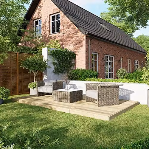 Powersheds Premium Wooden Decking Kit in Brown and Beige