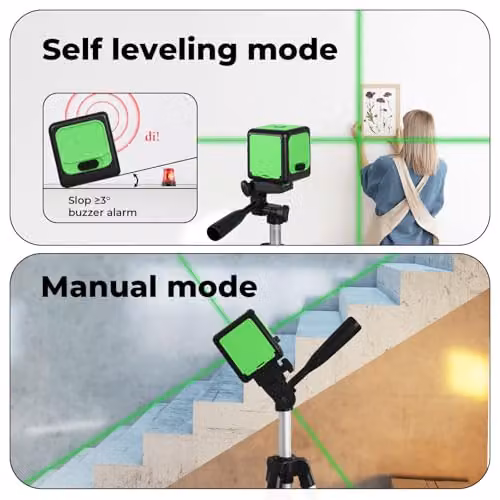 Traderight Green Self-Levelling Cross Line Laser Level with Tripod and IP54 Waterproof Rating – 4