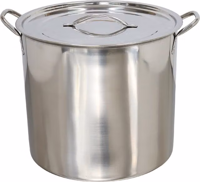 Buckingham Stainless Steel Deep Stock Pot with Pouring Spout, Silver, 19 l, Diameter: 31 cm
