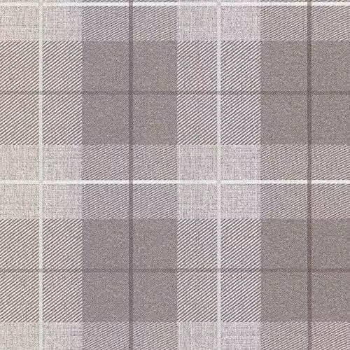 Arthouse Country Tartan Taupe Checked Vinyl Wallpaper in Beige
