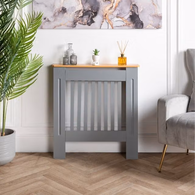 Home Treats Modern MDF Radiator Cover in Grey or White, Width: 78 cm