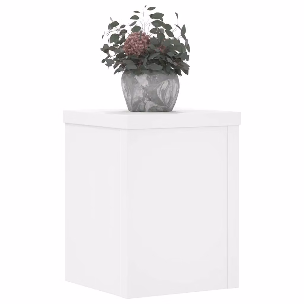 Berkfield Home Set of 2 Modern White MDF Plant Stands, W/D/H: 15 x 15 x 20 cm – 2