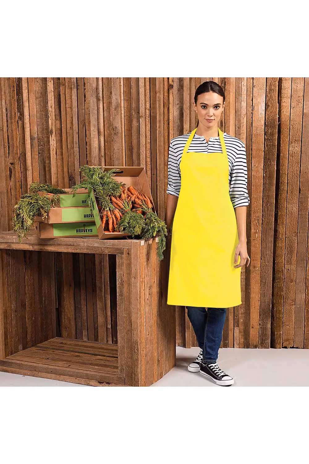Premier Colours Yellow Poly-Cotton Professional Bib Apron – 2