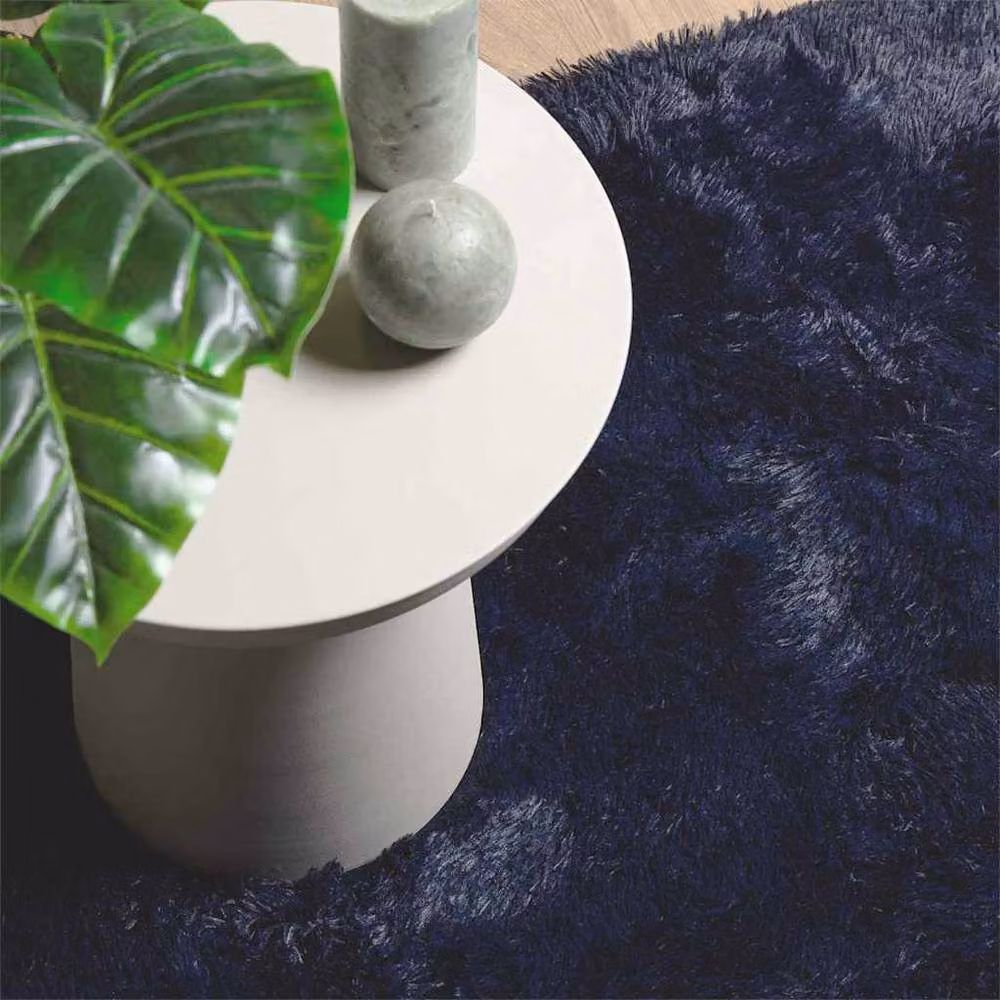 Berkfield Home NAVARRA Navy Blue Shaggy High Pile Polyester Rug W: 200 cm, D: 290 cm – 5