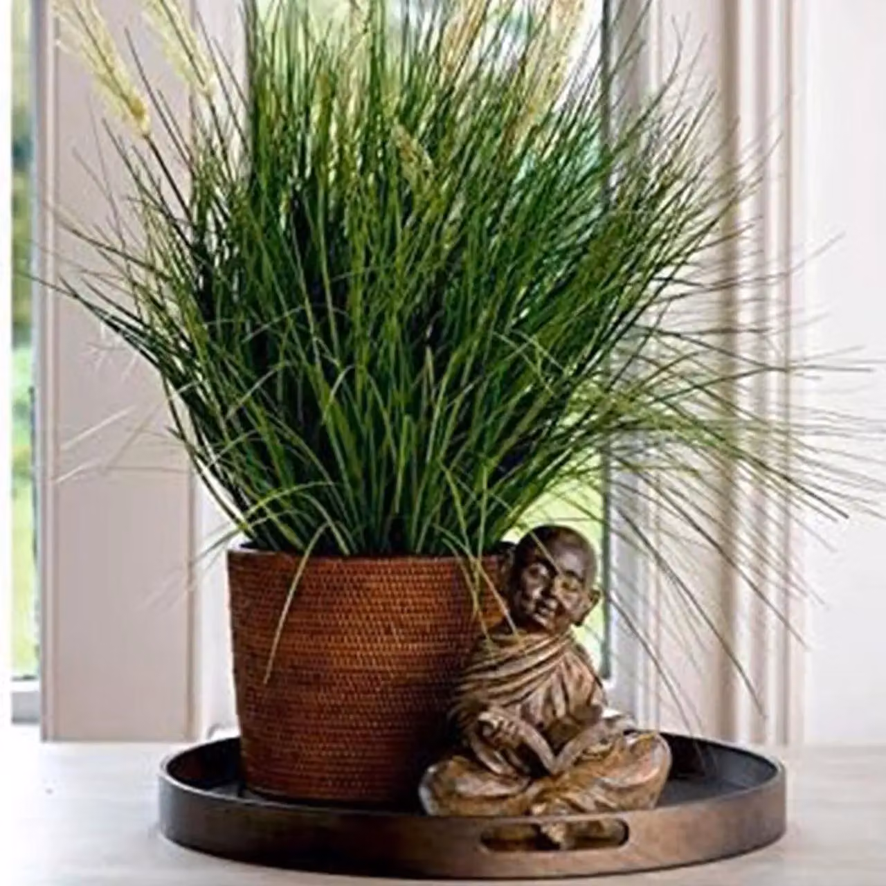 mysmartbuy Reading Buddha Decorative Tabletop Ornament in Bronze Weathered Stone Finish – 2