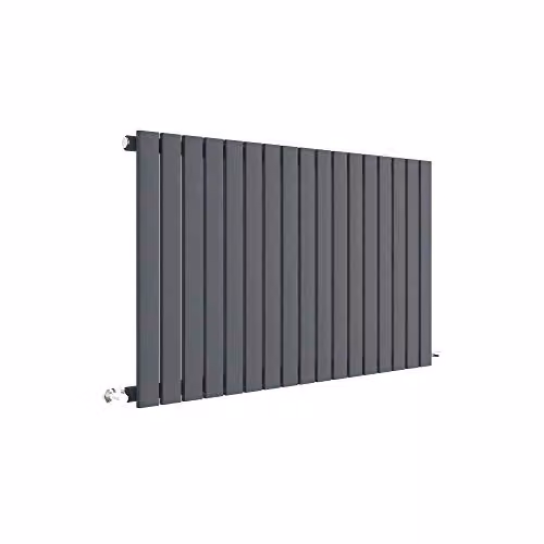 Nuie HLA56 Sloane Modern Home Wall Mount Designer Horizontal Single Panel Radiator, Anthracite, W: 992 mm, H: 600 mm, D: 53 mm