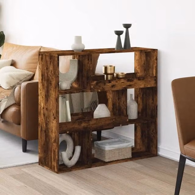 Berkfield Home Smoked Oak Room Divider in Brown, W/D/H: 100 x 33 x 94.5 cm – 1