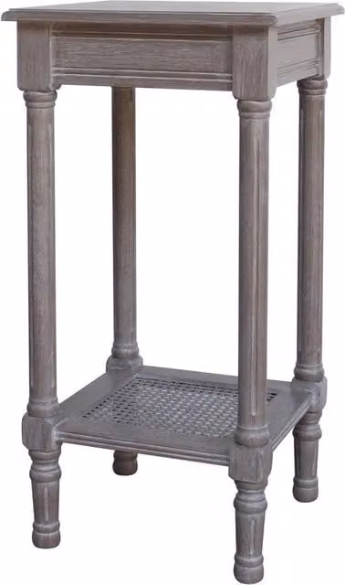 Hill Interiors Serene Rattan Collection Side Table in Grey, W/D/H: 36.0 x 36.0 x 72.0 cm