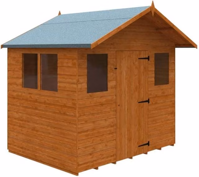 Buttercup Farm 6 x 8 Feet Cabin Shed in Burnt Orange, 12mm Solid Wood – 1