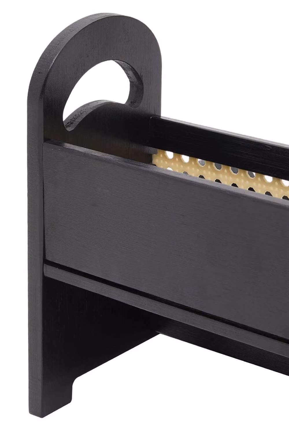Living and Home 2-Tier Vintage Floral Tabletop Storage Organiser Display Shelf in Black with Rattan and Bamboo Details – 4