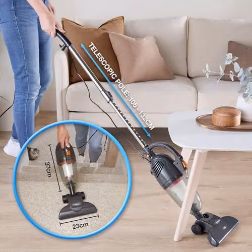 VonHaus 2 in 1 Corded Stick and Handheld Vacuum Cleaner, 800W, 17000Pa, Grey – 4