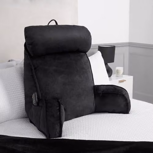 OHS Black Soft Cuddle Cushion with Head Rest and Neck Support for Adults and Kids – 1