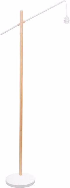 ValueLights Adrianna Scandinavian Arc Floor Lamp Base in White, Yellow and Natural Wood
